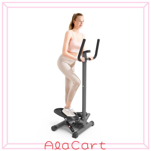 leikefitness プレミアムポータブルツイスト階段ステッパー 調節可能な抵抗 ツイストステップフィットネスマシン ハンドバーとLCDモニタ