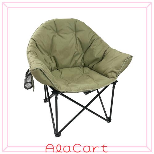 【限定！】SOLO UP アウトドア チェア ムーンチェア キャンプ イス 折りたたみ 椅子 メッシュポケット付き 収納袋付き M-2339