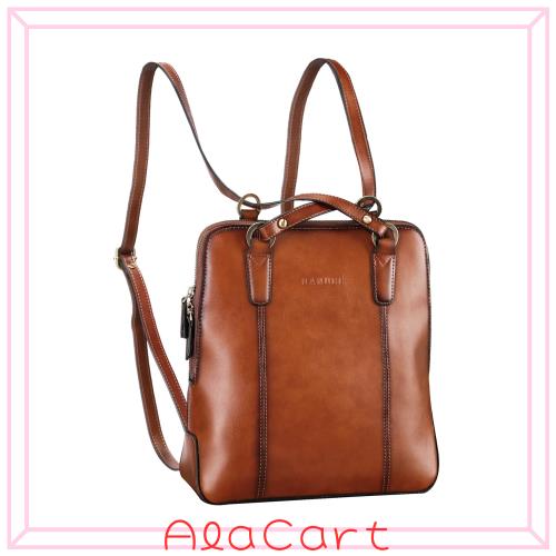 [バンニュス] 本革 レディースリュック 小さい バックパック 切り換え可能なショルダーベルト リュックバッグ ショルダーバッグ 9.7イン