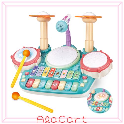 Jecimco 音楽おもちゃ 子供 多機能 ピアノ・鍵盤楽器の玩具 子ども 早期開発 知育玩具 パーカッション セット 男の子 女の子 電子 キーボ