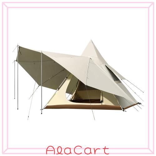 CAMEL CROWN 大型テント 二重層キャンプテント 5-6人用 ファミリー ヤドカリテント ピラミッド型 PU3000mm 防水防雨 UPF50+ 日焼け対策 Uの通販は