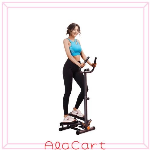 I-uki Sport 健康ステッパー 足踏み健康器具 ツイストエアロステッパー 静音 負荷調整付き モニター/ハンドル/専用パワーバンド付き 踏み