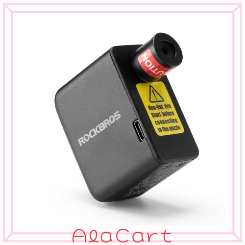 ROCKBROS 自転車 空気入れ 電動 超小型 電動空気入れ 携帯 コンパクト 最大空気圧約100PSI 300mAh充電式 Type-C 仏式 米式 バルブ対応 約