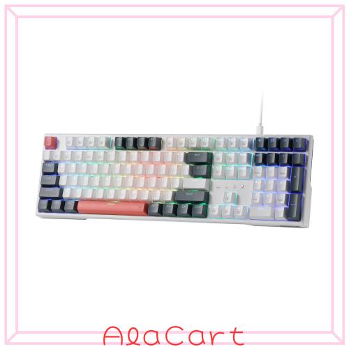 Redragon (レッドラゴン) ゲーミングキーボード K668 RGB 108キー 有線メカニカルキーボード ホットキー4個付き 吸音フォーム アップグレ