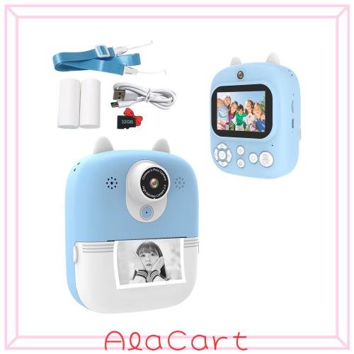 子供用玩具カメラ/インスタントプリントのトイカメラ/3 in 1高画素ビデオ撮影音楽カメラ/800mAhバッテリー子供用デジタルカメラ/8倍ズー