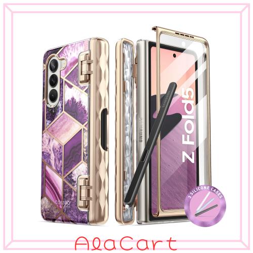 i-Blason Galaxy Z Fold 5 (2023) ケース 保護カバー 米軍MIL規格取得 保護フィルム付き Sペン収納 女性向け おしゃれ 二重の構造 耐衝撃