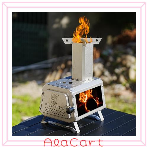 BiggerFire ステンレス卓上ミニ薪ストーブ キャンプユニーク