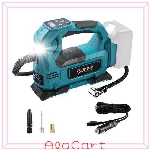 電動エアーコンプレッサー タイヤ充電式空気入れ 急速充填 12L/min 160PSI LEDディスプレー マキタ適合18VシリーズBL1830 BL1840 BL185 Bの通販は