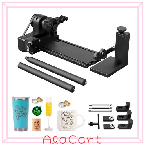 xTool D1 Pro/M1/M1 Ultra/F1/F1 Ultra/P2/S1用RA2 Pro 4-in-1 回転台 円筒体や球体が加工可 指輪やハンドル付きマグカップが加工可 不規
