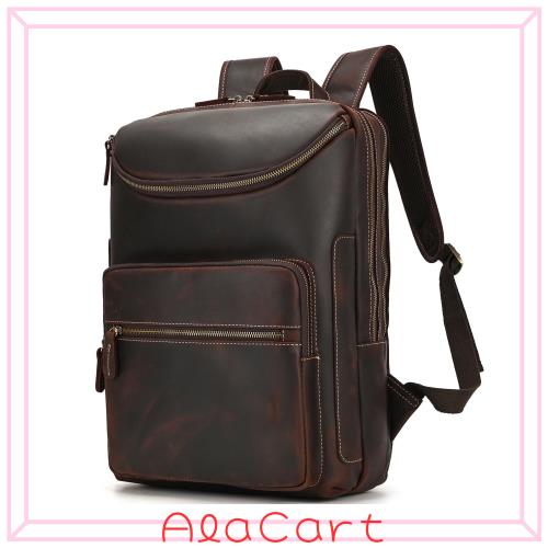 [Luufan] リュックサック 本革 メンズ 大容量 ビジネスリュック A4対応 14インチPC収納 通勤鞄 レザー リュック 通学用 バックパック 出