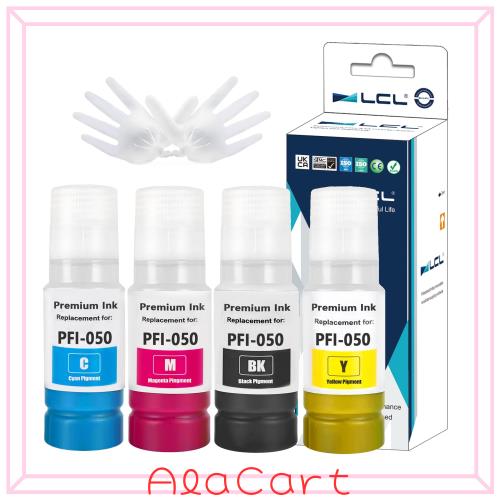 LCL Canon用 キャノン用 PFI-050 PFI-050BK PFI-050C PFI-050M PFI-050Y （4色セット ブラック シアン マゼンタ イエロー 顔料 70ML） 互