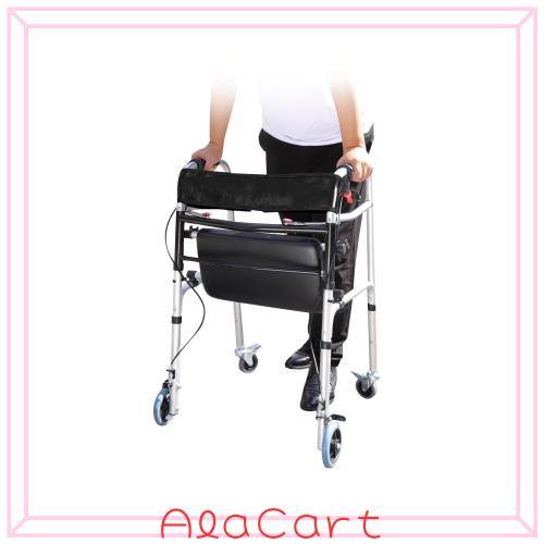 lefeke 歩行器 折りたたみ 歩行車 室内室外兼用 立ち上がり補助 ブレーキ付 アルミ製 介護 リハビリ 5段高さ調整可能 高さ80〜90cm キャ