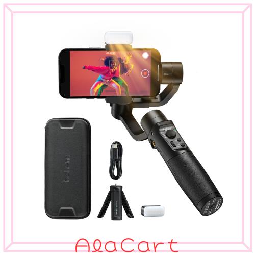 hohem Mobile+ Kit スマホジンバル 三軸 スタビライザー フィルライト搭載 10段階調光可能 超広角モード 600°自動ピンショット 手ブレ補