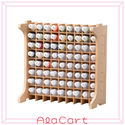 Bucasso プラモデル 工具 収納 大容量 ペイントラック MDF素材 塗料棚 塗料ラック 72本収納 Vallejoに対応 模型用塗料収納ラック 耐用 GK