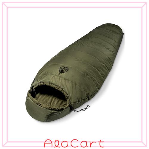 OneTigris キャンプシュラフ マミー型寝袋 撥水 圧縮可能 足出せる スエードタッチ 快適温度8-15℃ 春夏秋3シーズン 収納パック付き 緑