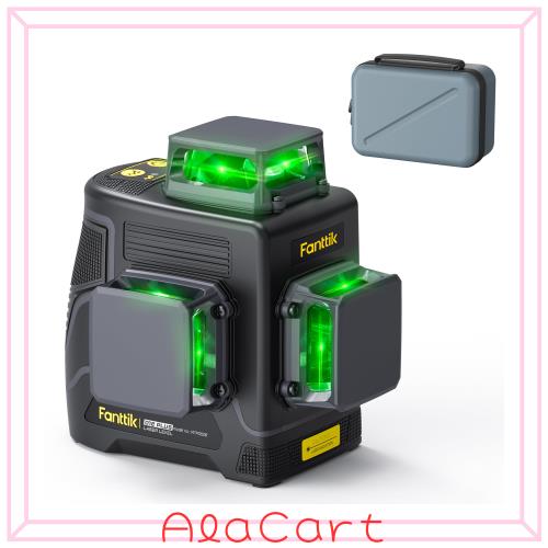 Fanttik D12 PLUS レーザー墨出し器 レーザーレベル 3x360° グリーン レーザー 12ライン 自動水平補正 磁気回転ブラケット 高輝度 5200m 20,170円