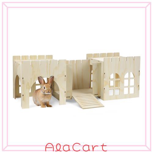 Navaris うさぎ用ハウス うさぎ おもちゃ ペットハウス - うさぎ 小屋 トンネル うさぎ小屋 ウサギ小屋 - 簡単組み立て 耐久性 114x40x38の通販は 5,519円