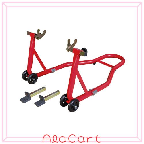 BIG RED バイク スタンド 耐荷重230kg メンテナンススタンド 後輪用 キャスター付き L型とU型 レッド
