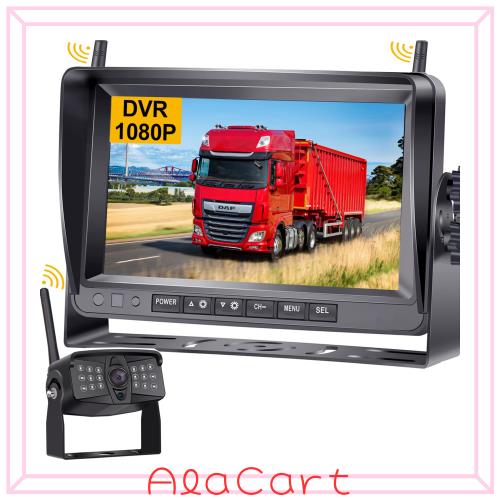 MJXD バックカメラ バックカメラモニターセット バックモニター トラック用品 バックカメラ ワイヤレス HD1080P DVR録画 12V-24V対応 DIY