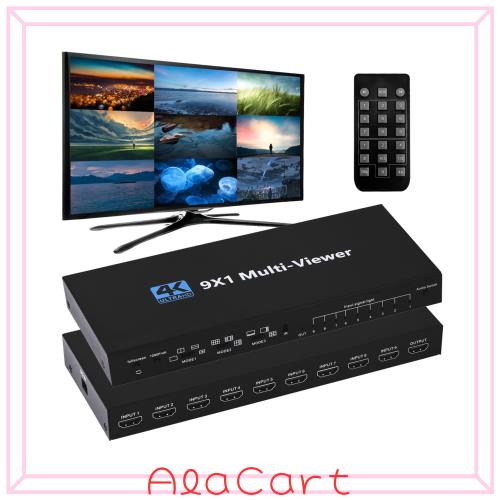 ENBUER HDMI 9x1画面分割切替器 4K/1080P対応 9画面同時表示