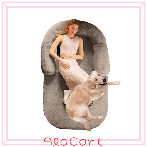 Qonimm 人間用犬ベッド 居眠り用折りたたみソファ、超特大型犬ベッド 人間の犬ベッド 居眠りソファベッド 折りたたみ 180x110x25cm 毛布の通販は 15,103円