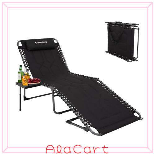 KingCamp サマーベッド 折りたたみ サイドテーブル付き コット/チェア/ベンチ三用 5段階調節 ビーチチェア キャンプ リクライニング アウの通販は 12,382円