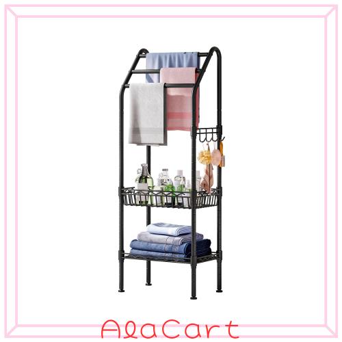 Huaniun タオルスタンド スチールラック 収納棚 浴室ラック 収納ラック タオルハンガー タオルラック 物干しスタンド？幅41*奥行30*高さ13の通販は 4,870円