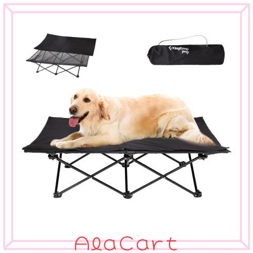 KingCamp ドッグコット 犬用ベッド ペットベッド アウトドア 折りたたみ 洗える クッション付き 地面から離れ キャンプ 大型犬用 L
