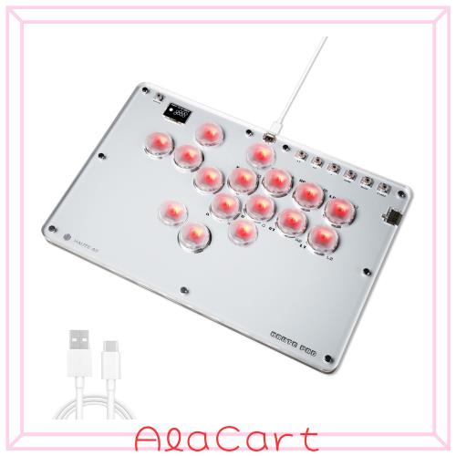 Haute42 レバーレス アケコン 薄型ロープロ16ボタンレバーレスコントローラー 膝置き可 無遅延 T16 格ゲー向け For PC Switch PS4 PS3 RGの通販は 9,014円