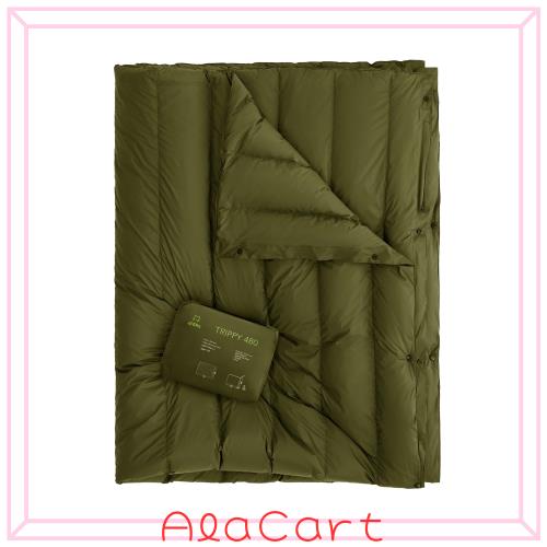 ATEPA ダウン ブランケット 超軽量 ダウンケット大判 175×135cm ひざ掛け 掛け布団 ダウン パフィー キャンピング ブランケット 柔らか