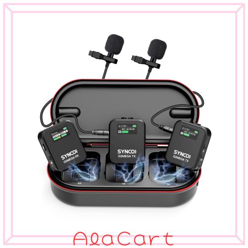 SYNCO G2 MEGA ワイヤレスピンマイク 8GB内蔵録音 iPhone/Android/iPad対応