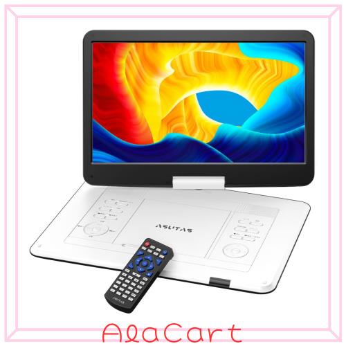 新機種 ASUTAS ポータブルdvdプレーヤー 17.9型 液晶 14インチ超大画面 内蔵ダブルスピーカー 5000mAh大容量充電式バッテリー