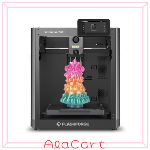 FLASHFORGE Adventurer 5M 3Dプリンター、完全自動レベリングFDM 3Dプリンター、最大600mm/sの高速印刷、迅速着脱280°Cノズル、振動補償