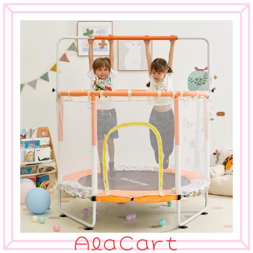 LEJUMP 子供用トランポリン 静音設計 耐荷重50KG 室内＆室外 安定 丈夫 飛び出し防止安全保護ネット付き 家庭用 お庭で遊園地気分 天気に