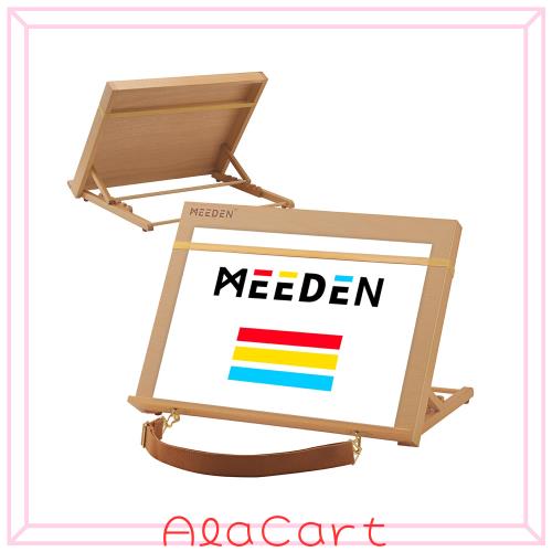 MEEDEN 卓上イーゼル ブナ木製 A3描画ツール 肩ベルト付き 画板立て 角度調節 折りたたみ式 携帯便利 a3スケッチボード デスクイーゼル