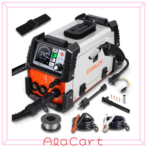 EIANLON 半自動溶接機140A 100V/200V兼用 ノンガスMIG/アーク溶接/lift TIG 1台3役 ノンガスミグ家庭用溶接機 小型 軽量 インバーター直