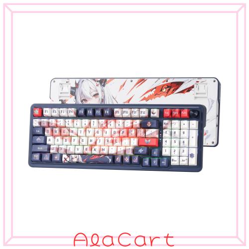 Redragon K686 PRO SE 98ワイヤレスガスケットrgbゲーミングキーボードのキー,3モードのアニメメカニカルキーボードw/ホットスワップソケ