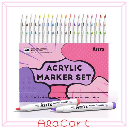 Arrtx アクリルペイントマーカー 60B ブラシチップ アクリルマーカー ロックペインティング ガラス ストーン ウッド セラミックファブリ 8,235円