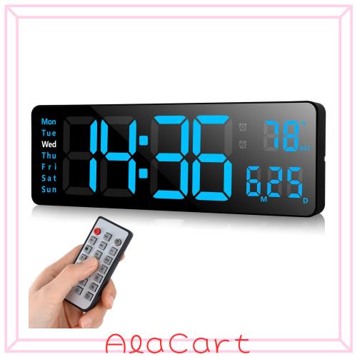 AnExer 13インチ大画面 デジタル時計 壁掛け 卓上 大文字 大型 目覚まし時計 気温/日付表示 アラーム カウントダウン カウントアップ スの通販は