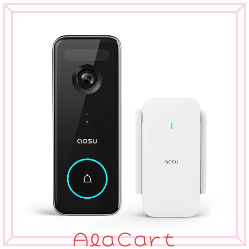 aosu インターホン ワイヤレス 500万高画素 8Gストレージ内蔵 2.4/5ghzWi-Fi対応 充電式工事不要/有線接続 166°広角 人体検知自動アラー