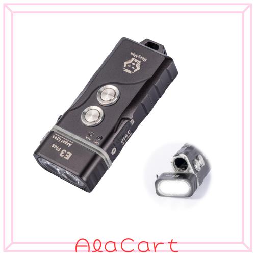 RovyVon E3 Plus EDC懐中電灯小型フラッシュライトデュアルパワーシステム搭載、内蔵300mAhバッテリー、外部AAAバッテリー1本使用可能、U