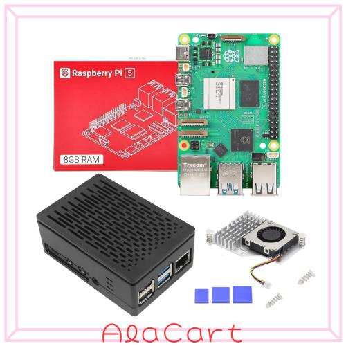Vesiri Raspberry Pi 5 Starter Kit 技適済み ラズベリーパイ5 kit ラズベリーパイ5 8GBボード+アクティブ冷却ヒートシンク+ABS黒色ケー