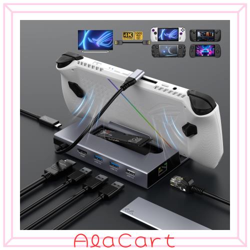 【2024新設計】ROG Ally X/Legion Go/Steam Deck OLEDドック 7-IN-1 USB-Cハブ ドッキングステーション HDMI 4K@60Hz RJ45 100WPD充電 M.
