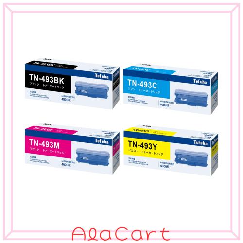 TN-493 互換トナーカートリッジ ブラザー 用 TN493 トナー TN-491 TN491 の増量タイプ TN-493BK TN-493C TN-493M TN-493Y 合計4色セット