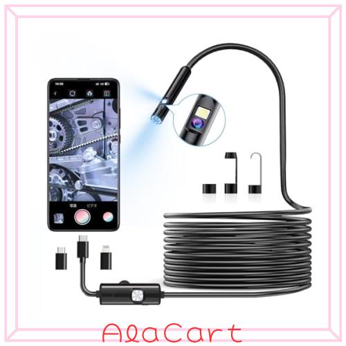 【デュアルレンズ＆270万画素】 ファイバースコープ 7.8mm極細レンズ 10メートル 防水工業用内視鏡カメラ スマホ USB フルHD マイクロスコの通販は 5,764円
