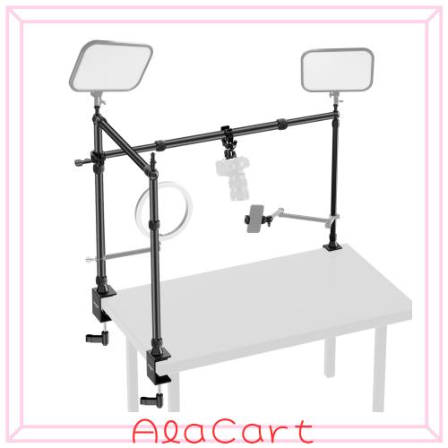 NEEWER 多用途カメラ卓上マウントスタンド 俯瞰撮影 オーバーヘッドカメラマウントリグ デュアルボールヘッドスーパークランプ/スマホホ