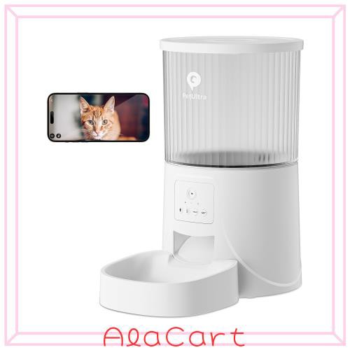 PetUltra 自動給餌器 猫用 ビデオ通話式 10秒録音可 4L容量 2WAY給電 定時定量 盗食防止 半透明タンク お手入れ簡単 PSE認証アダプターの通販は