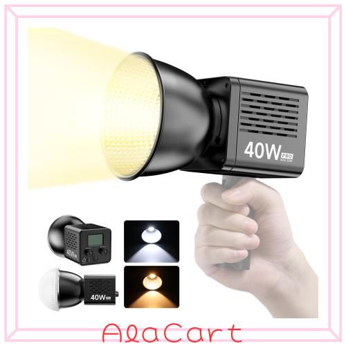 Ulanzi 40W PRO COB撮影用ライト LEDビデオライト 2500K-6500K 無段階調光 超高輝度 デュアル色温度常定光ライト 撮影補助光 MAX 50W CRI