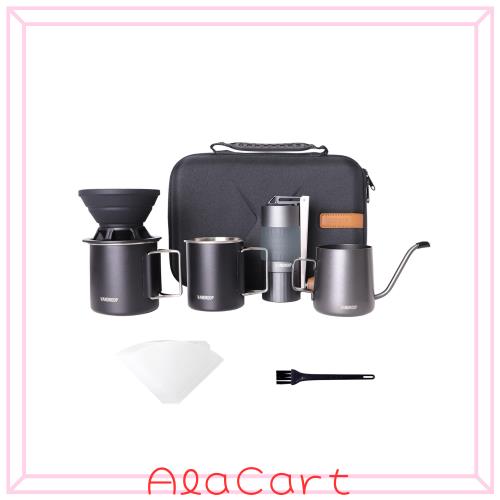 Vandroop キャンプ コーヒーセット アウトドア 小型 折り畳み式ハンド