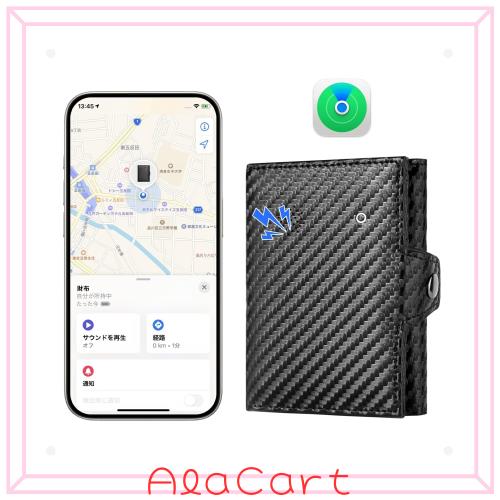 TNTOR 財布 メンズ Appleの「探す」に対応 ミニ財布 三つ折り財布 カードがたくさん 入る 財布 小銭入れ(iOS端末のみ) 置き忘れ防止 メン